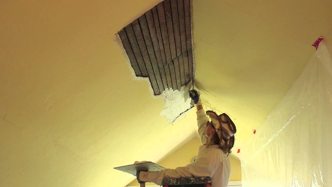 Plaster Patching That Hole In Your Ceiling Plaster Overhead Wood