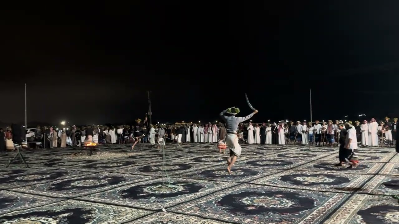 ترحيبة صف بلغازي بالضيوف في حفل زواج الشاب عبدالله بن حسين الغزواني في استراحة الريف ببلغازي