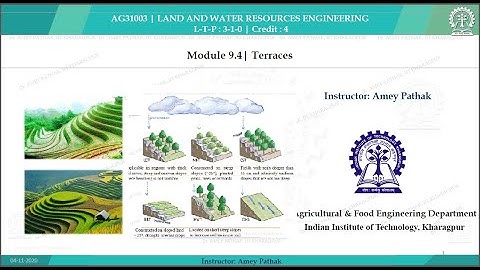 Land and Water Resources Engineering- Module 9 Lecture 4 Soil and Water conservation- Terraces