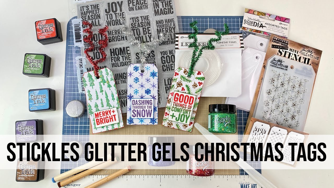 Stickles Glitter Gels Christmas Tags