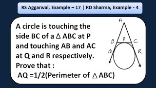 Circles class 10. A circle is touching the side BC of a triangle ABC at P and touching AB and AC at