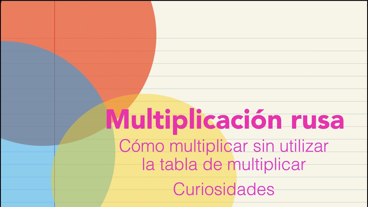 Multiplicación rusa. Multiplicar dos números sin usar la tabla