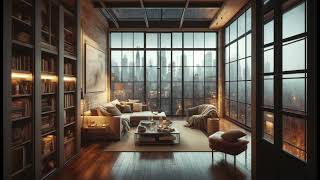 Rainy Evening Sanctuary in NYC Loft | Calming City Jazz for Peaceful Relaxation