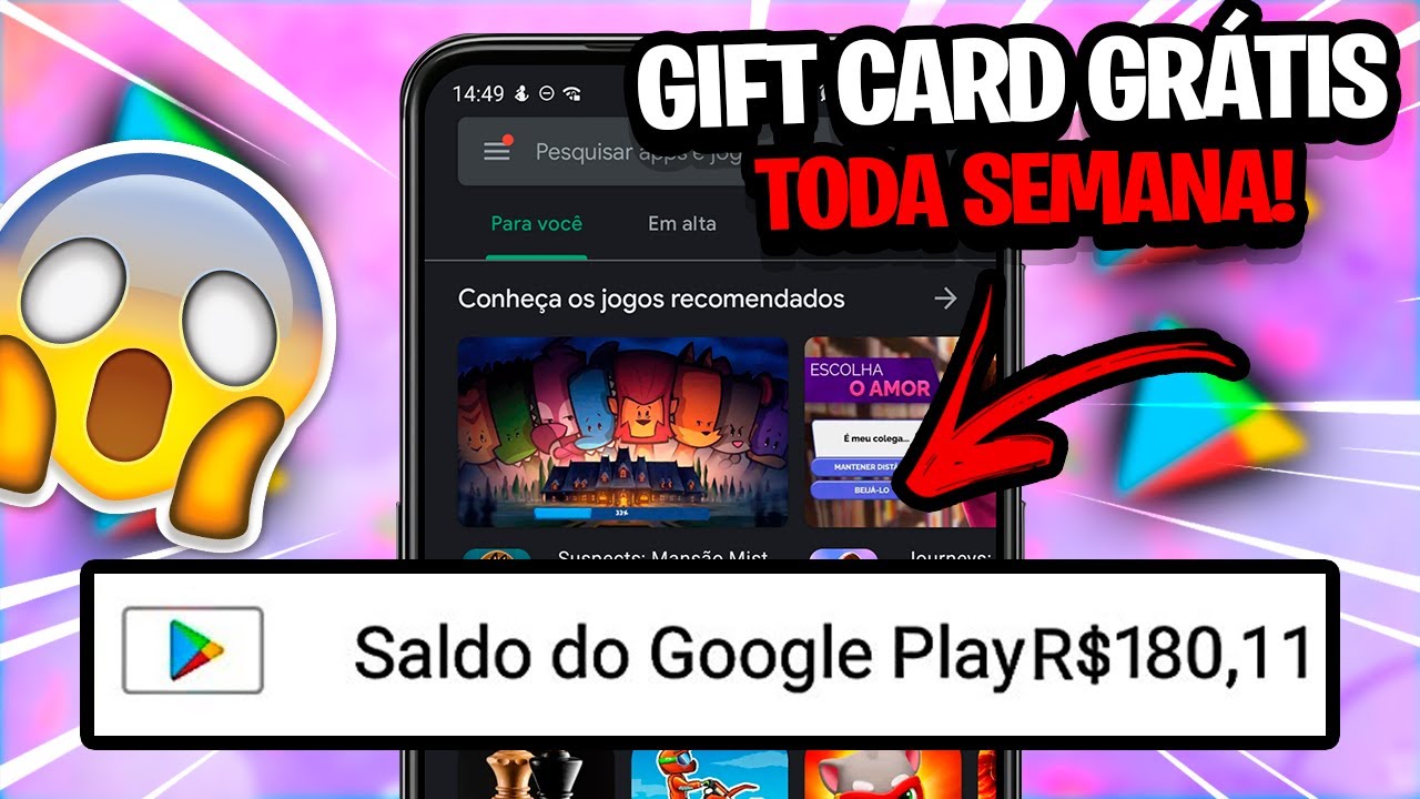 SEJA RÁPIDO!🤑 COMO GANHAR SALDO DE GRAÇA NA GOOGLE PLAY STORE! COMO ...