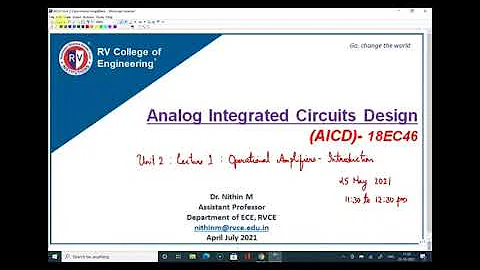 Lecture 1 Introduction to Opamps | Unit 2 Operational Amplifiers