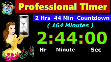 Timer Countdown 164 Minutes [Reverse Time] 2 Hrs 44 Minutes | Digital Clock | Alarm, Whatsapp Status