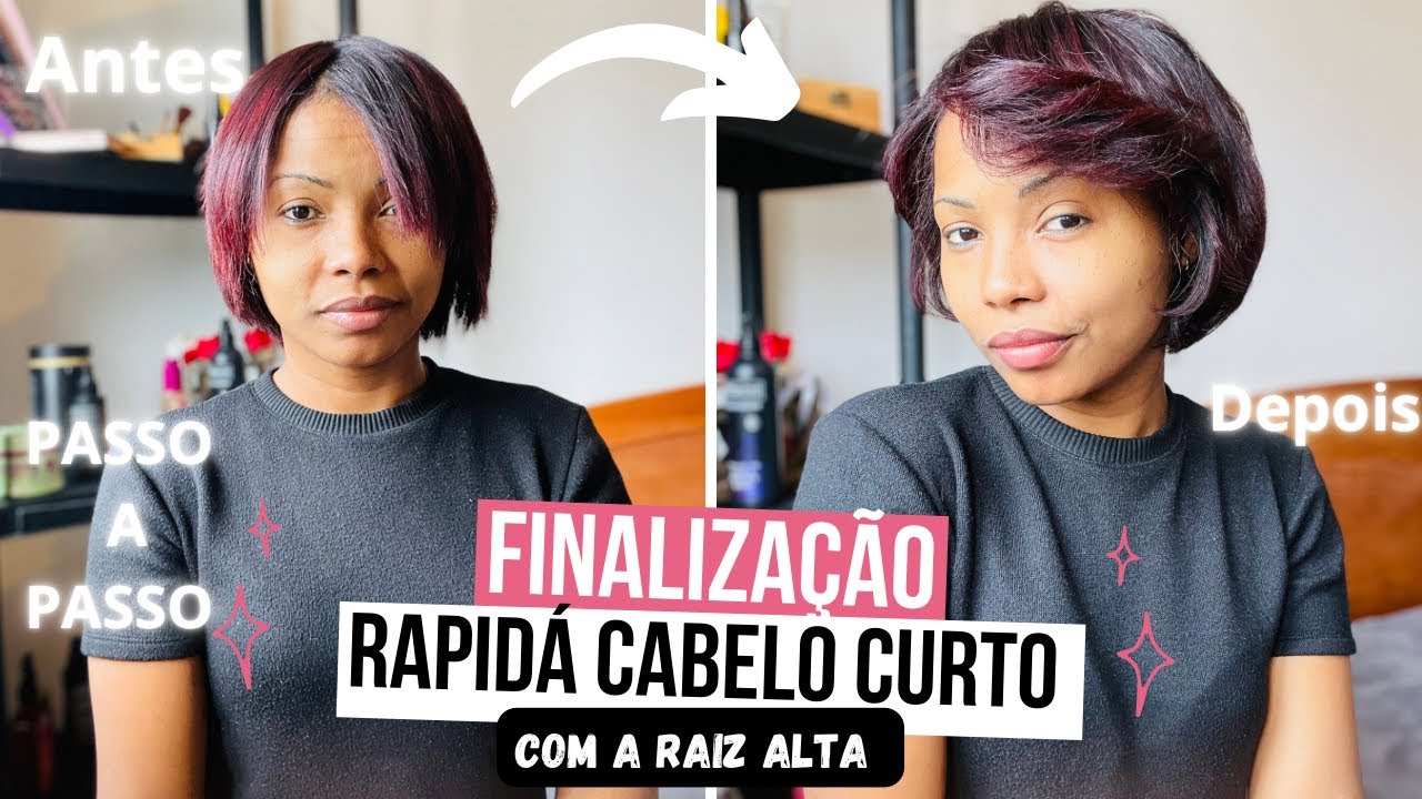 Finalização Rápido Cabelo Curto Alisado - YouTube