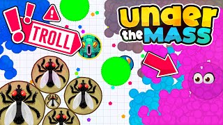 Agar.io Mobile - TROLL THEM ALL - EVERYONE FEEDS - MERGE GLITCH