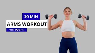10 MIN Arm Workout with Dumbbells | Biceps Triceps  and Shoulders