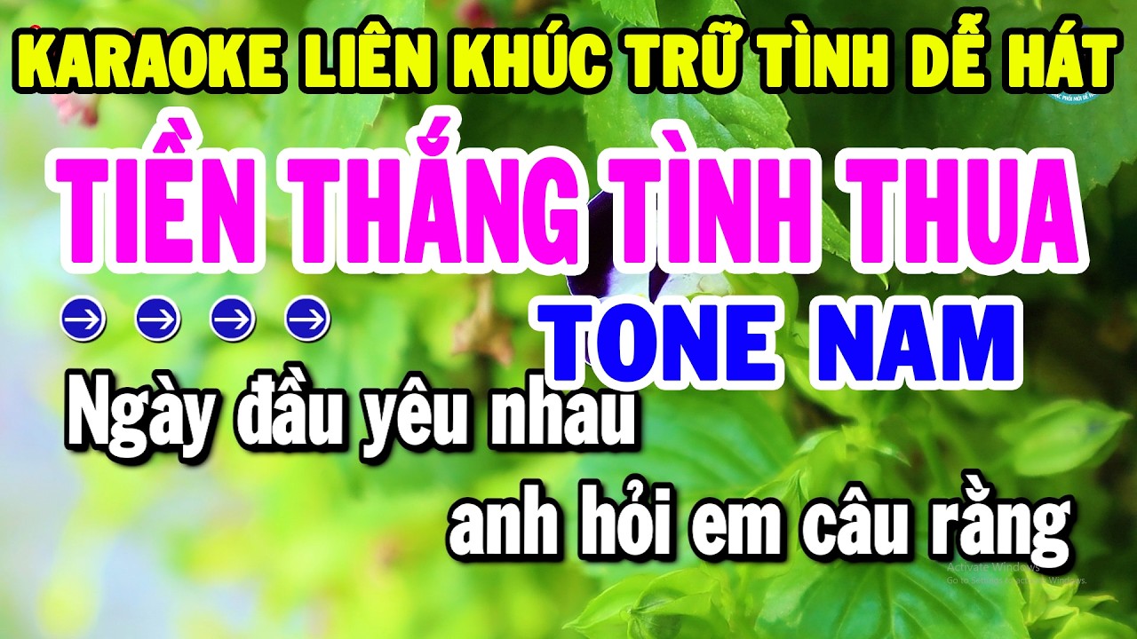 Karaoke Liên Khúc Tone Nam Nhạc Sống Bolero Dễ Hát 2026 | Tiền Thắng Tình Thua - Chiều Sân Ga