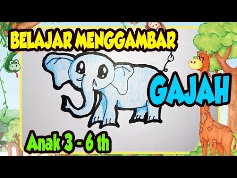  Belajar  Menggambar  dan Mewarnai Binatang  Gajah  Lucu YouTube