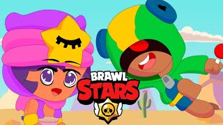 SANDY VS LEON FUNNY MOMENTS  BRAWL STARS ANIMATION