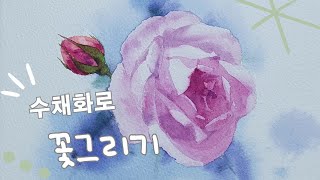 장미꽃 (rose) 수채화로 그리기