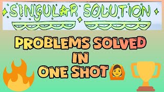 Singular Solution - Differential Equation | singular solution examples #maths #youtube