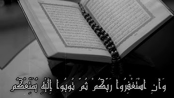 وأن استغفروا ربكم ثم توبوا إليه سورة هود ( 3 + 4 ) حالة واتس أب💗 بصوت ياسر الدوسري 💗