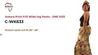 Africa Imports Ankara Print Frill Wide-Leg Pants - One Size