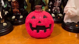 Seasons 2013 Lighted Melted Plastic Popcorn Pink Pumpkin (THRIFT STORE FIND)