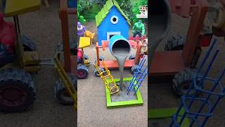 😱Amazing Mini Tractor Making cement pillar |DIY Real Working construction Machine 🚜 #shorts