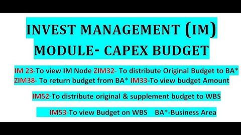 How to manage IM Node wise CAPEX Budget for CAPITAL Project SAP FICO/How to distribute budget in WBS