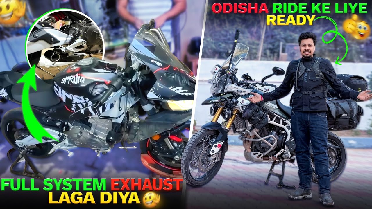 Odisha Ride Ke Liye Bike Ready Kar Liya 🔥 || Aprilia RS457 Mai Full System Exhaust Laga Diya 😱||