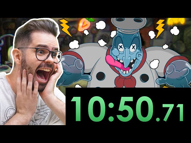 Speedrun insano de Cuphead zerando em 23 minutos batendo record mundial!, speedrun perfeito de cuphead derrotando todos os bosses do jogo e batendo  record mundial zerando em apenas 23 minutos.