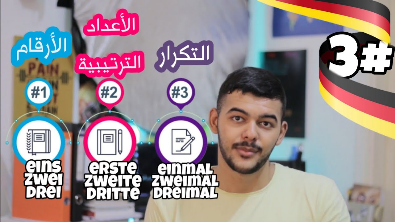 الأرقام باللغة الألمانية + الأعداد الترتيبية والتكرار (الدرس الثالث)#3 (A1)