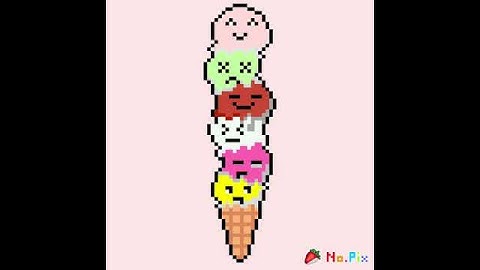 Ice Cream Pixelart on Pixelart Color by Number