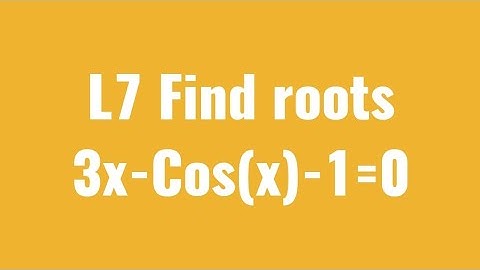 L7 3x-Cos(x)-1=0 , root=?  Newton raphson method solution of Equation BSc 3rd year APS UNIVERSITY