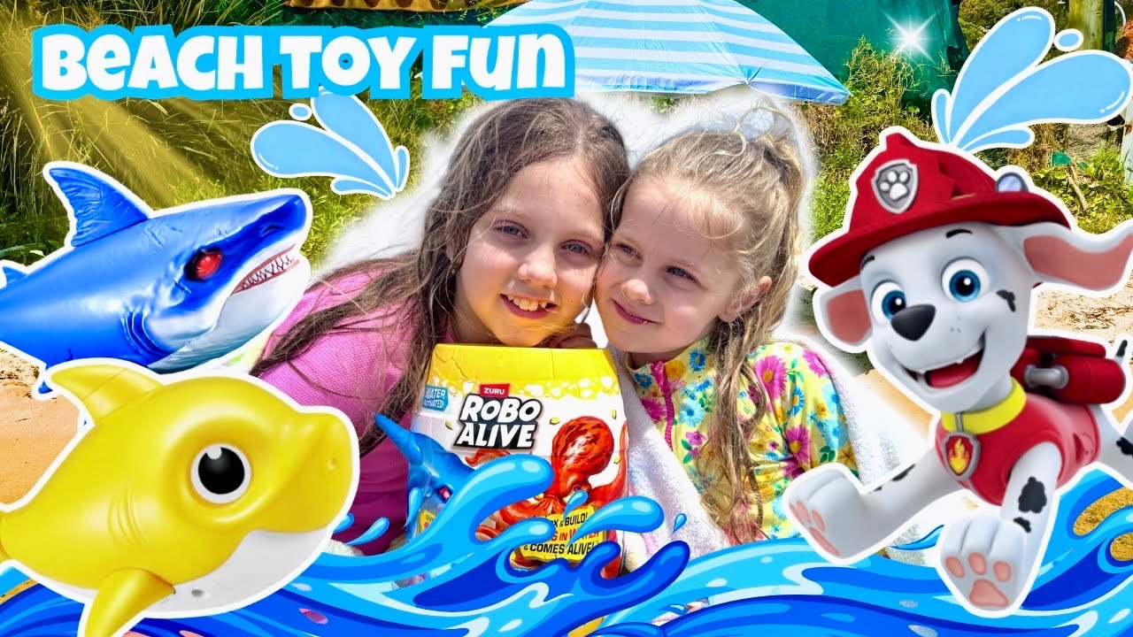 Amelia’s Beach Play Day with Paw Patrol Marshall & Baby Shark Toys! 🏖️ Fun for Kids