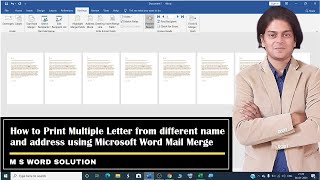 How to Print Multiple Letter from different name and address using Microsoft Word Mail Merge screenshot 1
