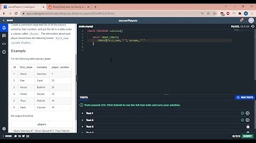soccerPlayers CodeSignal SQL MySQL
