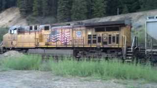 Train going under itself at Williams Loop with music in background