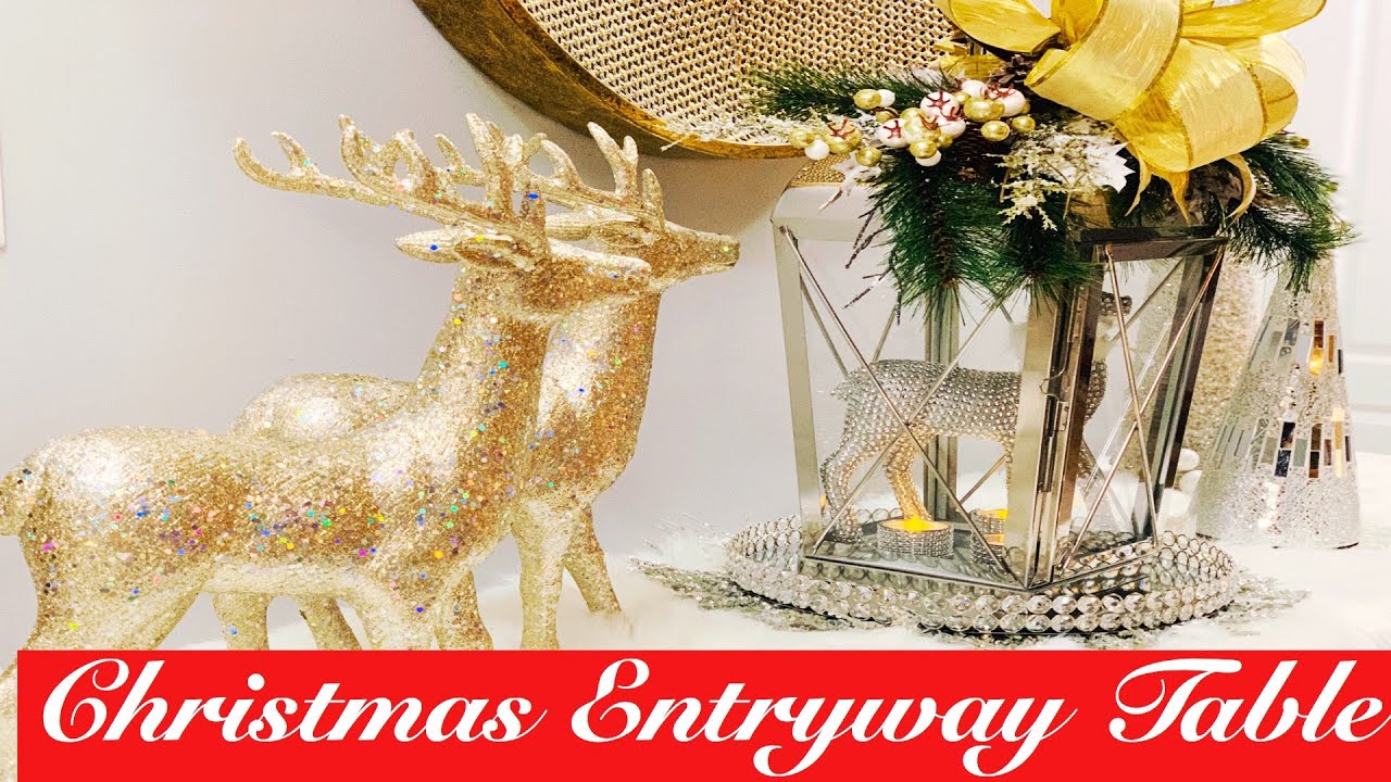 Christmas Entryway Table | How to decorate your entryway table - YouTube