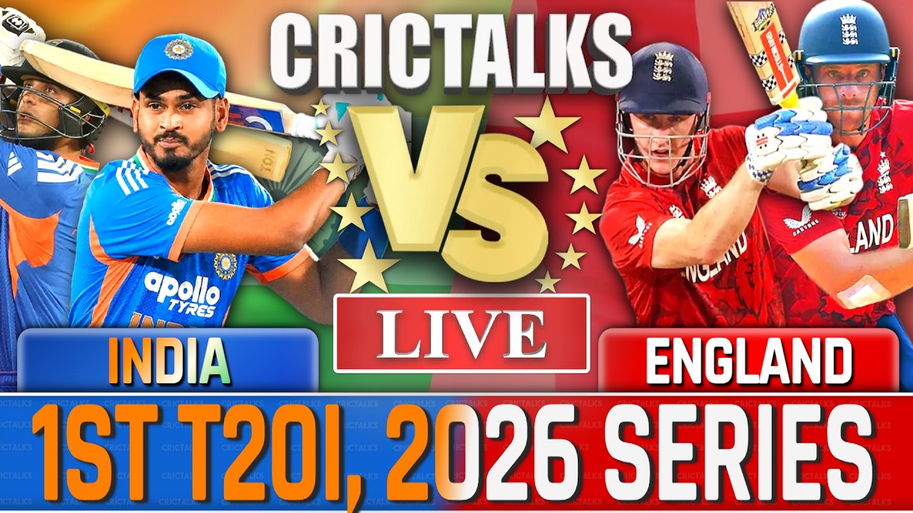 🔴 Live: IND vs ENG, 1st T20I Live Cricket Match Today, 2026 Series, Live Match Commentary, 1st Inn