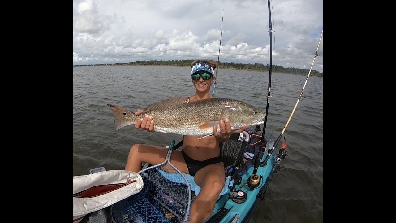 Top Slots in New Spots Kayak Fishing for Red Drum off Topsail Island, NC YouTube