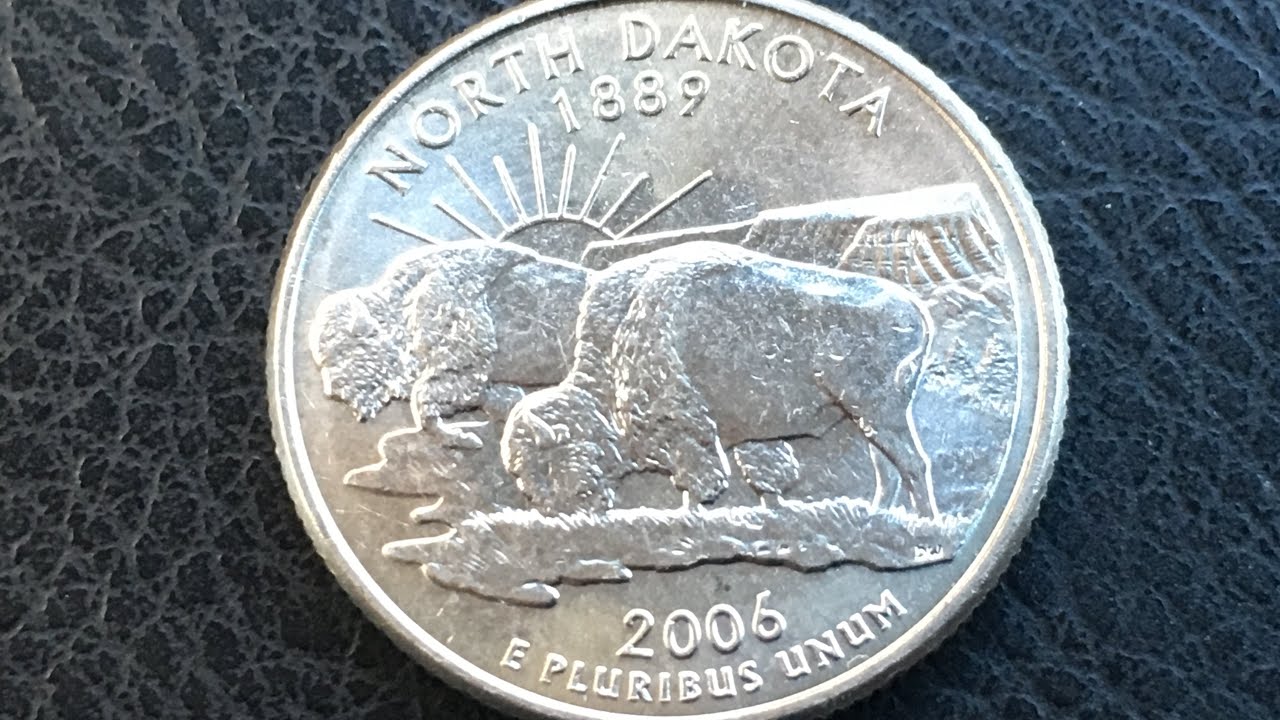 Coin quarter Dollar 2006 North Dakota YouTube