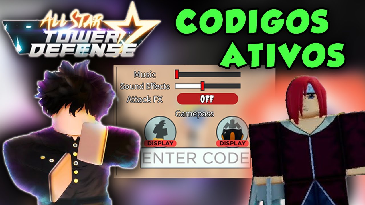 NOVOS *CODIGOS* DO ALL STAR TOWER DEFENSE (ROBLOX) 