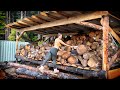 BUILDING a HUGE WOODSHED - 1 YEAR of WOOD | Raw &amp; Unfiltered - SPEARFISHING DEEP for FOOD - EP. 176