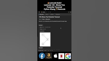 🔥Leetcode Daily!! Leetcode 145. Binary Tree Postorder Traversal - Python #faang 🏆#leetcode #shorts