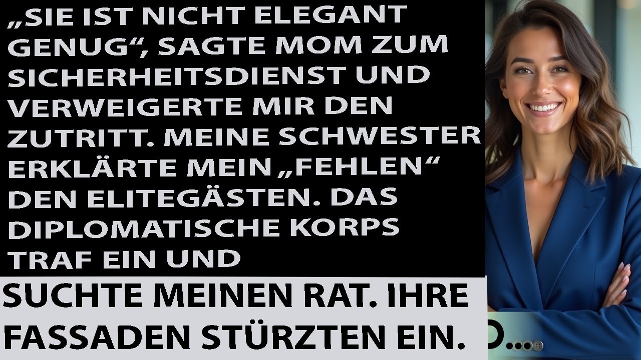 Als ich an einer Marmorsäule im Plaza Hotel stand, hörte ich meine eigene Mutter zum Sicherheitskoordinator sagen: „Marinas Einladung wurde irrtümlich verschickt. Sie ist für diese Ebene nicht...