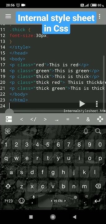 #2021 Internal style sheet in Css - YouTube
