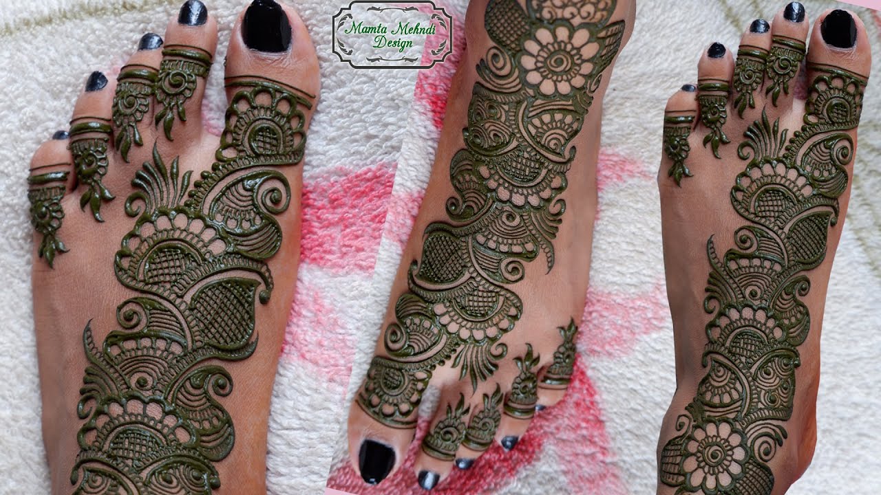 Simple Arabic Mehndi Design For Leg | Easy Foot Mehndi Designs ...