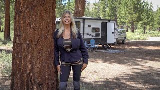 THUNDERSTORMS & VISITORS AT MY CAMP IN THE WOODS | WOMAN LIVING IN A TRAVEL TRAILER | Eastern Sierra