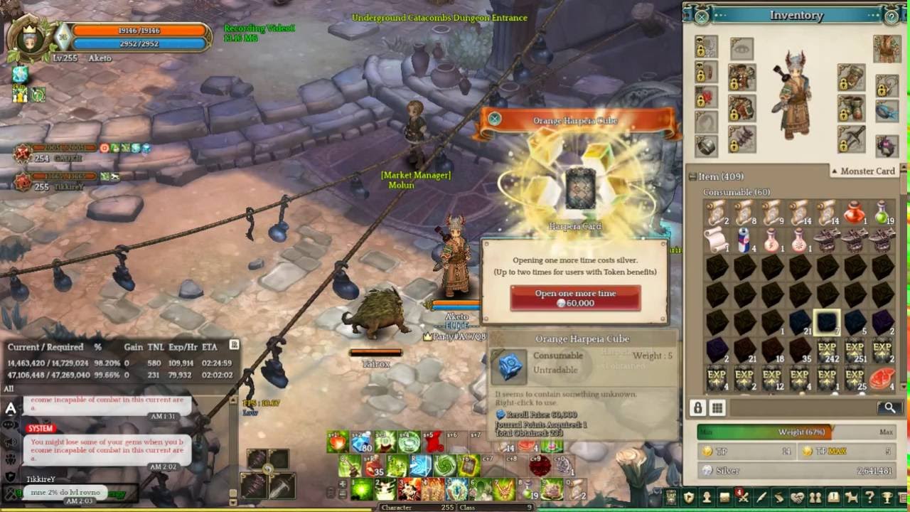 Tree of Savior | Open cube saalus, 130/240 dung