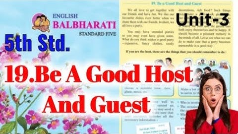 Be a Good Host and Guest l 5th Standard  l English l Maharashtra board