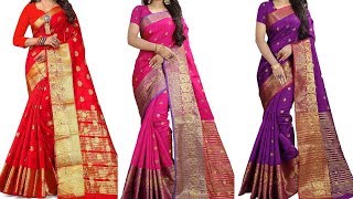 Latest Fancy Cotton Silk Sarees With Blouse Piece 2019 screenshot 4