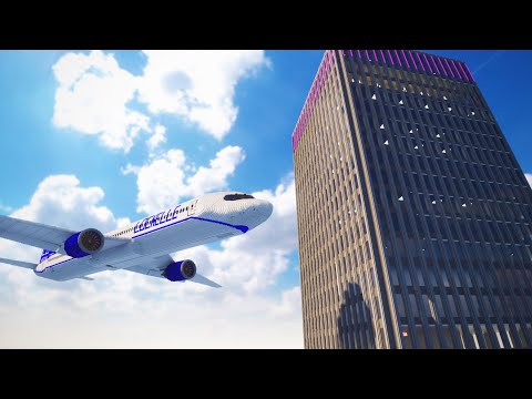 Realistic Plane Crashes vs Buildings #6 | Teardown