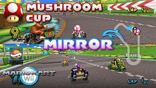 mirror Mushroom Cup 2 Player  Mario Kart Wii Gameplay splitscreen no Commentary