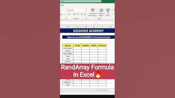 RandArray Formula #excel #msexcel #msexceltutorial #shortsvideo #msexceltrick #shorts #ytshorts