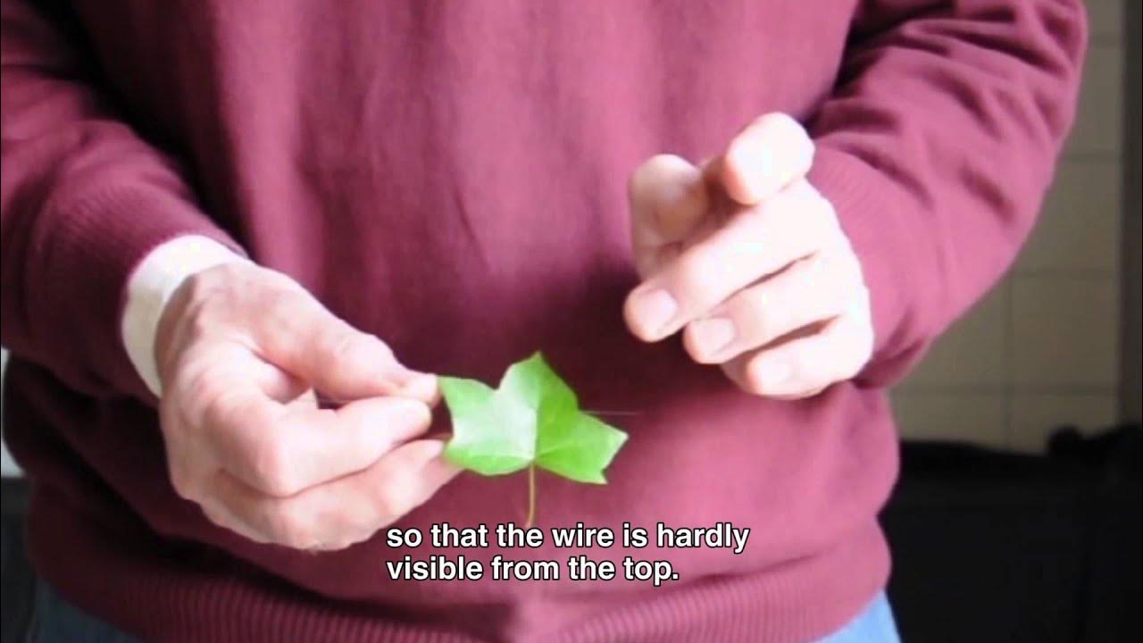 Instruction video - Strengthening flowers: Wiring an Ivy leaf - YouTube